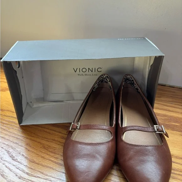 Vionic Women's Tan Mary Jane Loafers - Picture 2 of 6